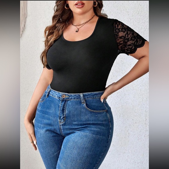 NEW 🆕 Sexy Black Bodysuit!!! Black placé Sleeves …Brand New!!! - Picture 5 of 11